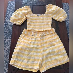 Faithfull the Brand Yellow Ruched Garment set